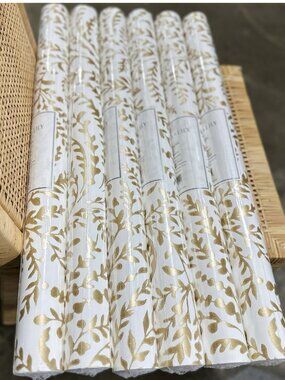NEW Serena & Lily Priano Floral Wallpaper (Unpasted/Traditional)-Metallic Gold